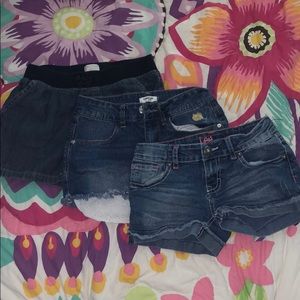 3 pairs of blue Jean shorts